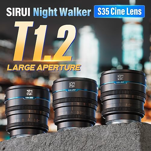 Image of SIRUI Night Walker S35 Cine Lens Set, 24mm, 35mm, 55mm, X Mount,Metal Gray | A versatile three-lens kit for cinematic coverage, from wide environmental scenes to natural perspectives and portraits.