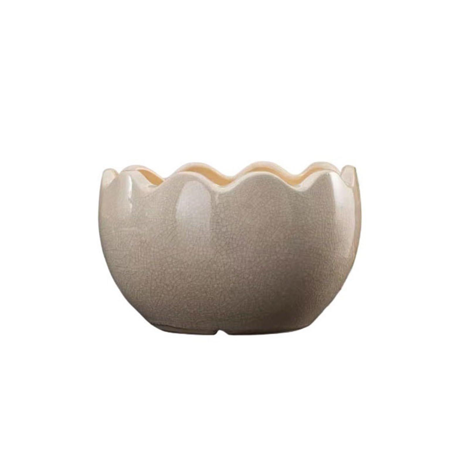 L8p2B5s7 Garden Pots Succulent Flower Pot Ceramic Notch Large Caliber Green Plant Roses Hanging Orchid Bonsai Creative Orchids(White,Large)