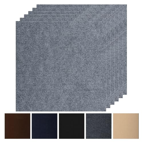 Peel and Stick Carpet Squares 24" x 24", Self Adhesive Non-Slip Carpet Tiles, Peel and Stick Soft Padded Carpet Tiles for Kitchen Bedrooms Indoor Outdoor(10 Tiles/40 sq ft)