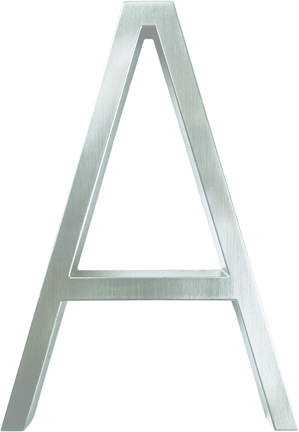3D Floating House Plaque Numbers 5 Inch Silver Satin Nickel Sign #0-9 Alphabet Letters ABC Dash Slash Signage Home Exterior Door Outdoor Address Plate, Zinc Alloy Electroplated, Screw Mounted (A)