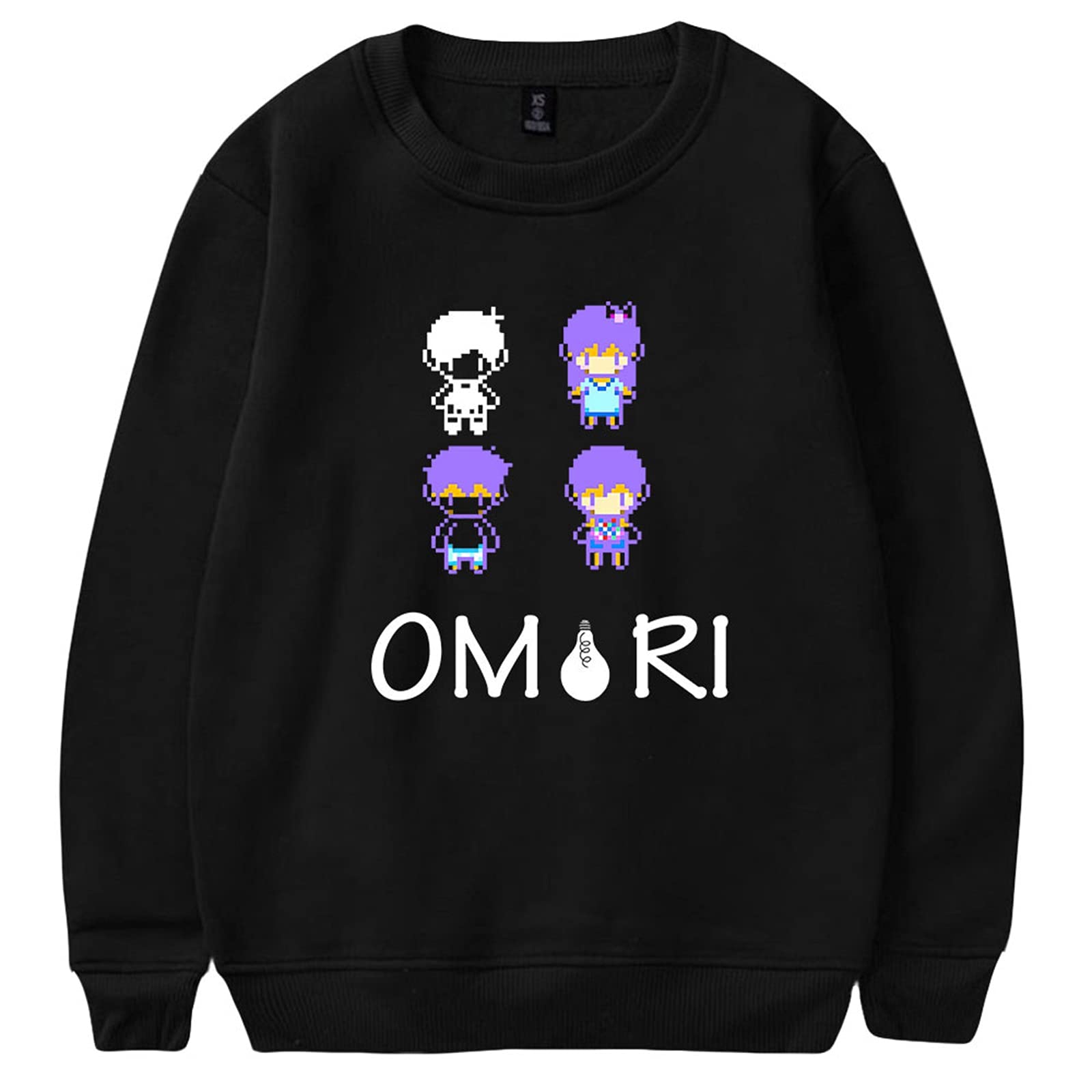 Omori Sweatshirt Unisex,Omori Merch Crew Neck Sweatshirt for Men/Women Pullover Long Sleeve Game Clothing,Omori Cosplay Jumpers Teens Girl Black