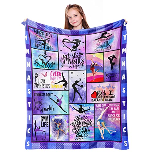 Mosslink Gymnastics Lovers Kids Blanket Gymnast Gifts for Girls Teens Women Birthday Gifts...