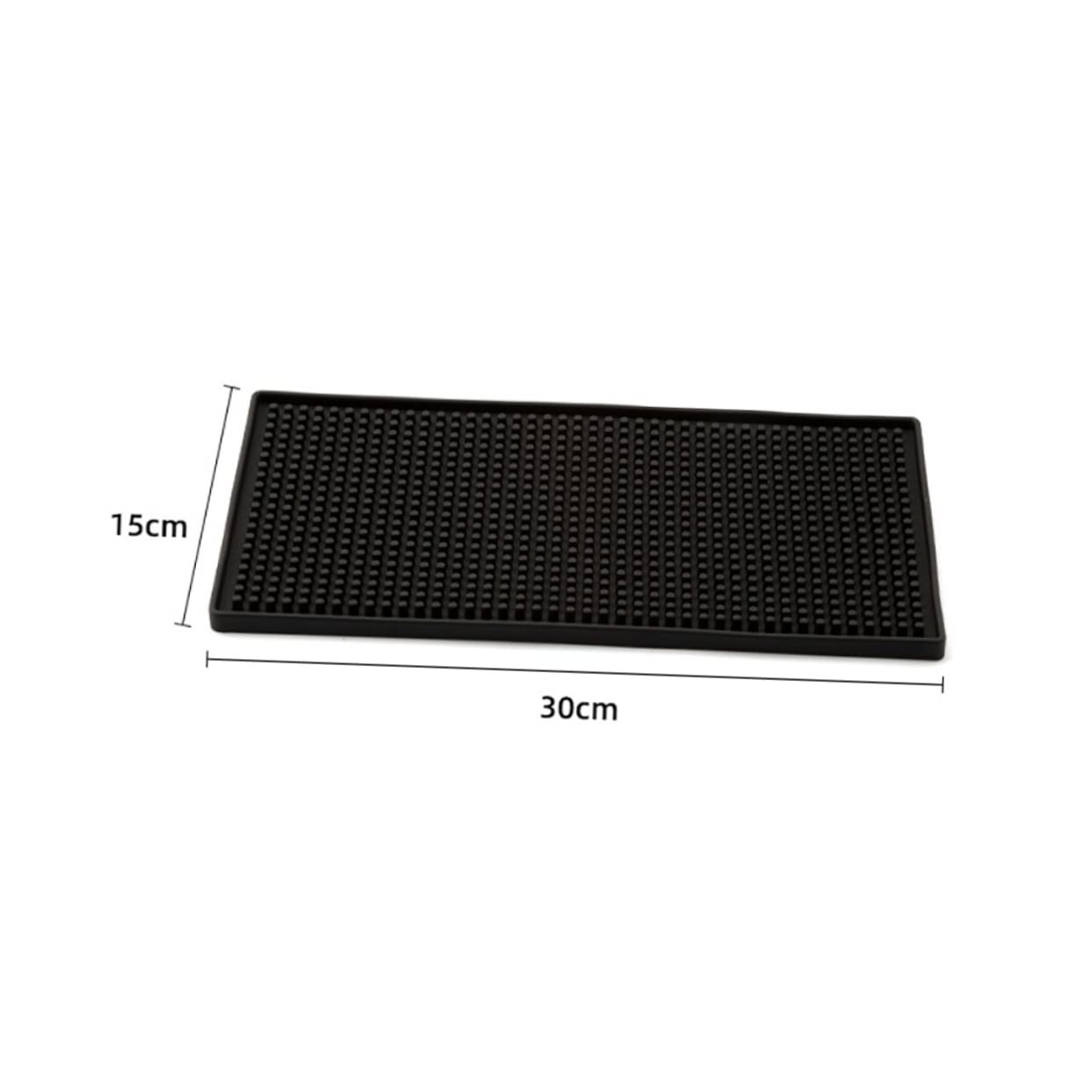 Tappetino Antiscivolo da Bar Rettangolare 2 Pezzi in Pvc Nero | Piano Caffè e Bancone, Facile da Riporre, Formato Pratico per Uso Quotidiano