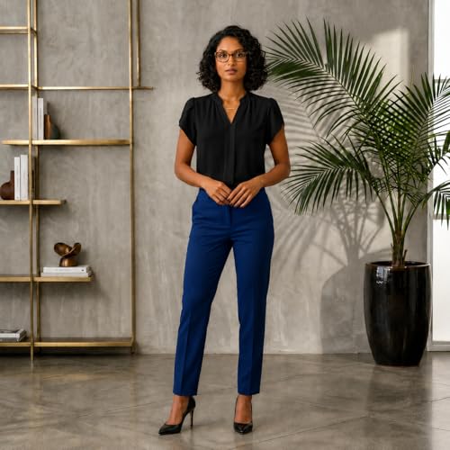 Image of Keiraa Women Blouse Half Sleeves Office Lady Shirt Women Tops