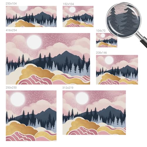 Décoration murale intissée coucher de soleil rose avec colle de pose incluse - 6