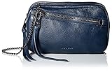 linea pelle Women's Wyatt Triple Zip Cross-Body, Navy