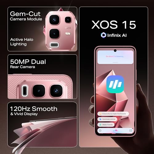 Image of Infinix Note 50x 5G+ (Sunset Spice Pink, 6GB RAM, 128GB Storage) | MediaTek D7300 Ultimate | 90FPS BGMI Gaming | 5500mAH Battery with 45W FastCharge | 650K+ AnTuTu | Infinix AI