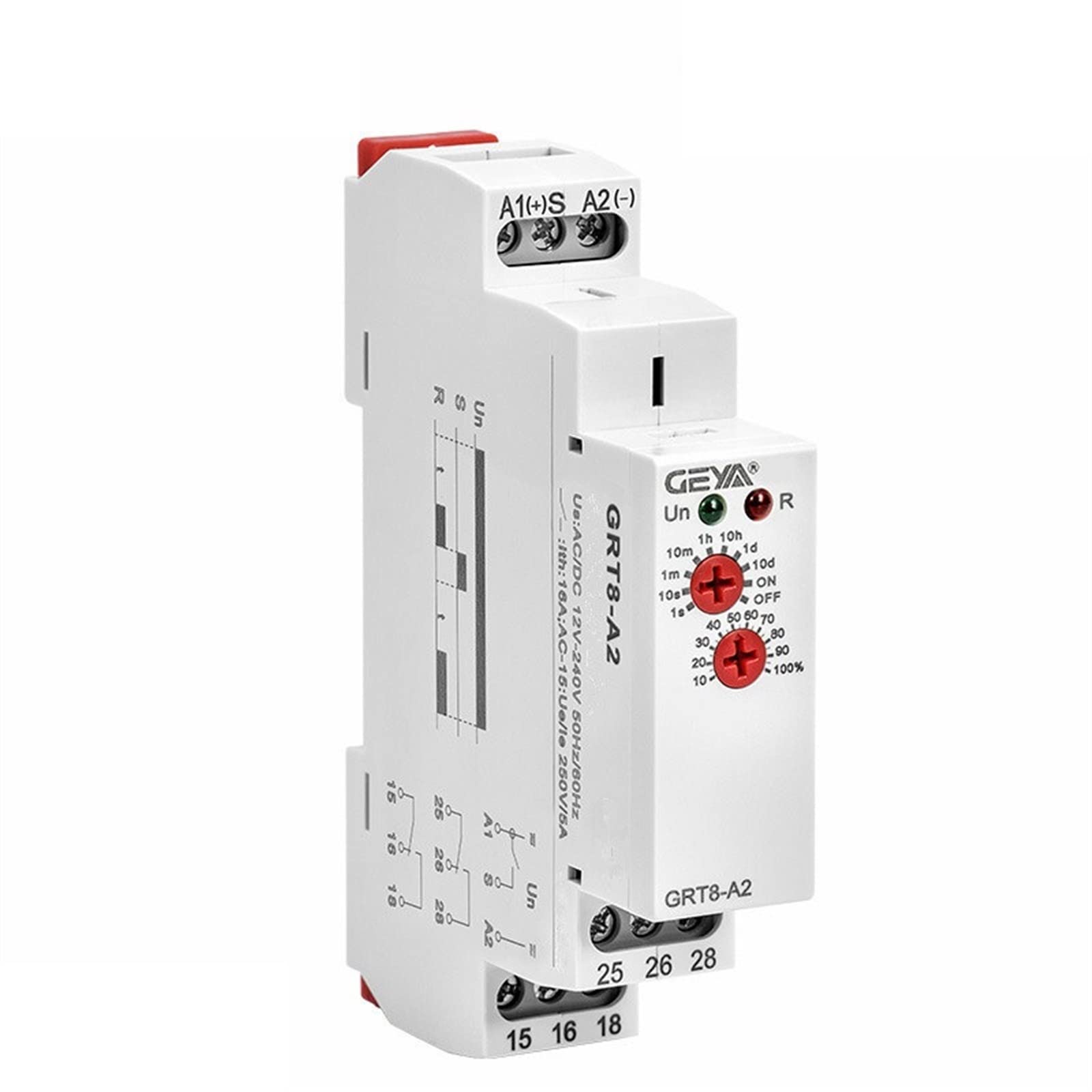 AQHYEBNSR GRT8-A Electronic 16A ON Delay Timer Relay Time 12V 24V 220V DIN Rail Type AC230V OR AC/DC12-240V