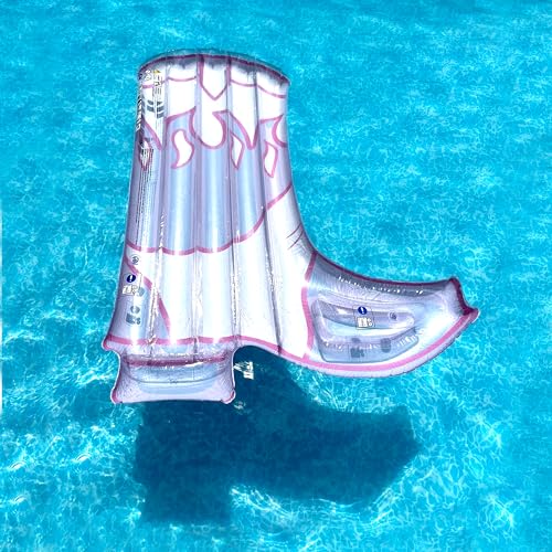 NPW Cowgirl Boot Pool Float Inflatable Pool Rafts, 6' Tall Pool Floats for Adults Kids Summer Pool Party Lounge Raft Pool Toys, Pink, Brown