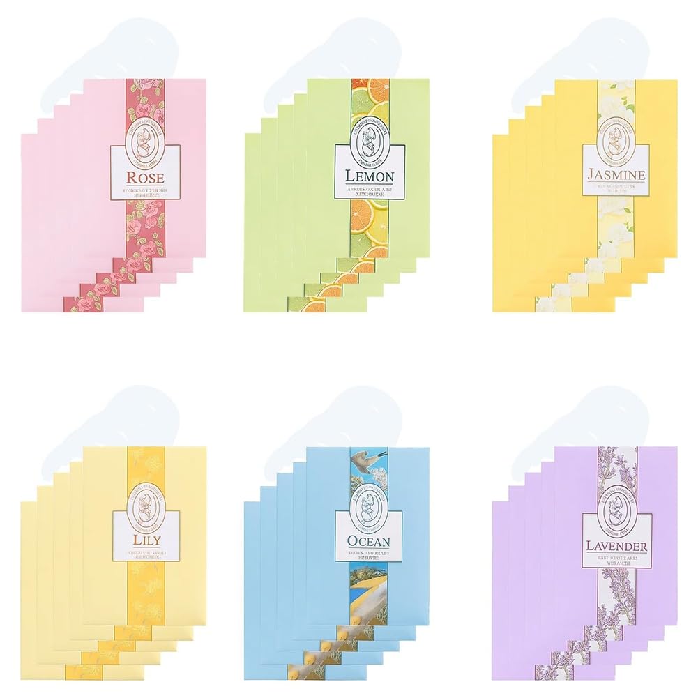 Hndhbfgrt Fragrance Aromatherapy Wardrobe Freshener:6 Scented Sachets Oils for Home and Carry