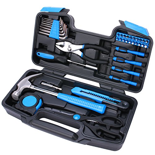 EFFICERE 40-Piece All Purpose Household Tool Kit – Includes All Essential Tools for Home, Garage, Office and College Dormitory Use #1