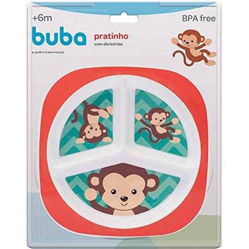 Prato Com Divisórias - Macaquinho, Buba, Colorido