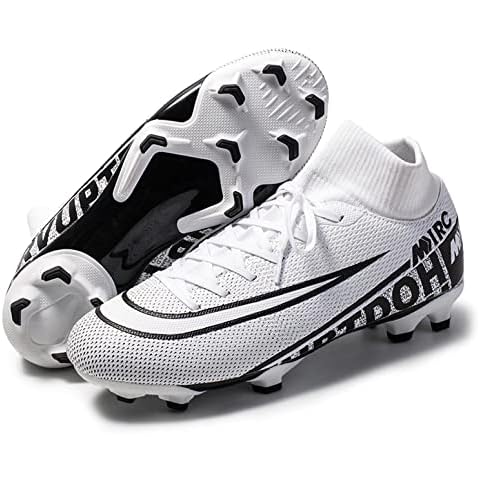 CJYFLOWER Unisex Soccer Cleats Breathable Soccer Cleat for Unisex Adult Running White Cover