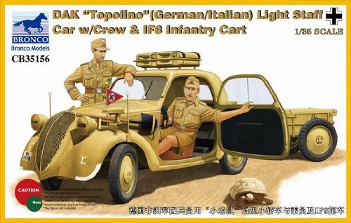 Unbekannt Bronco Models CB35156 – Model Kit – German DAK Topolino Italian Light Staff Car Simpson's If8 Intantry Cart