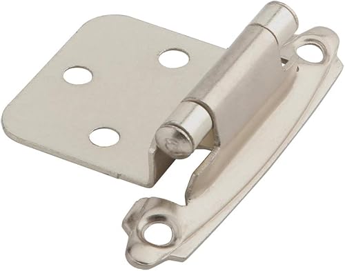 Miniatura 6 de Silverline 25 pares de bisagras de gabinete de cierre automático, para puerta de cocina con superposición variable, níquel satinado cepillado