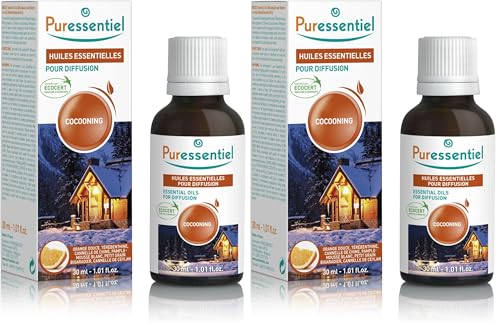 Puressentiel Huiles - Essentielles pour Diffusion Diffuse Cocooning 100 pourcent Pures/Naturelles Aide à Créer Ambiance Réconfortante, 30 ml (Lot de 2)