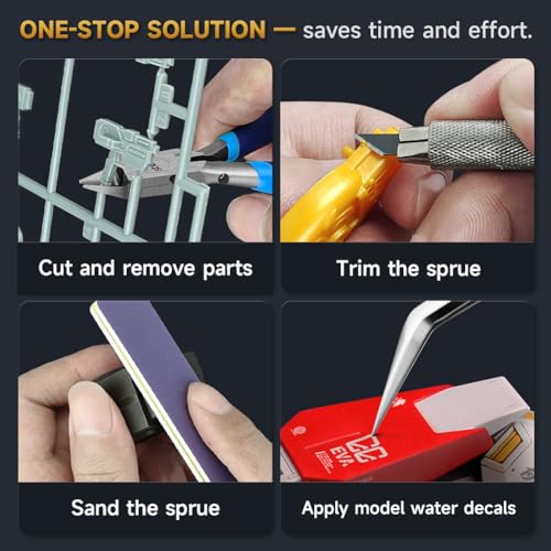 Image of stedi Model Tools Kit for Professionals 14 PCS, Modeler Professional Tools Kit Craft Set Hobby Making Tools for Gundam, Miniature Military Model, 3D Resin Parts