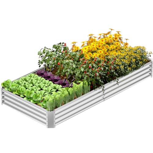 VELPAX Raised Garden Bed, Planter Raised Beds Boxes Outdoor, 240×120×30cm Large Metal Raised Garden Beds for Growing Outdoor Plants, Vegetables, Flowers and Herbs