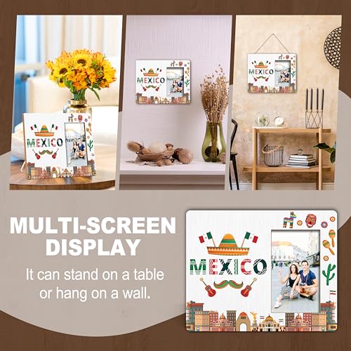 Image of Mexico Picture Frame, Mexican Travel Gifts, Mexico Gifts For Women Men Couples Family Friends, Mexico Photo Frame Souvenirs For Wedding Engaged Honeymoon, Vacation Frame For Home Decor -01