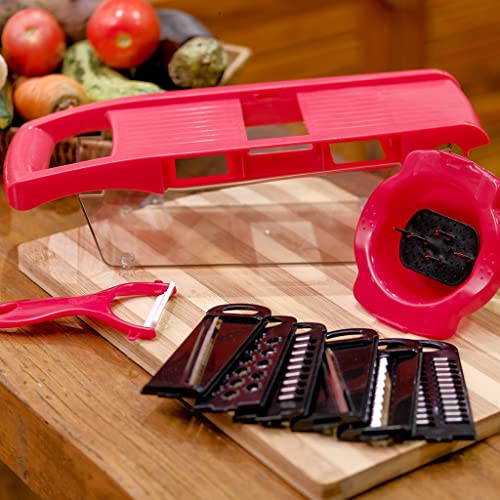 Ralador cortador e fatiador de legumes em geral 6 em 1