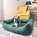 4L Textil Molly Kuscheliges Hundebett Cord Hundekorb kleine Hunde Hundekissen Katzenbett Hundekörbchen Kord (60x40 cm, Grün)
