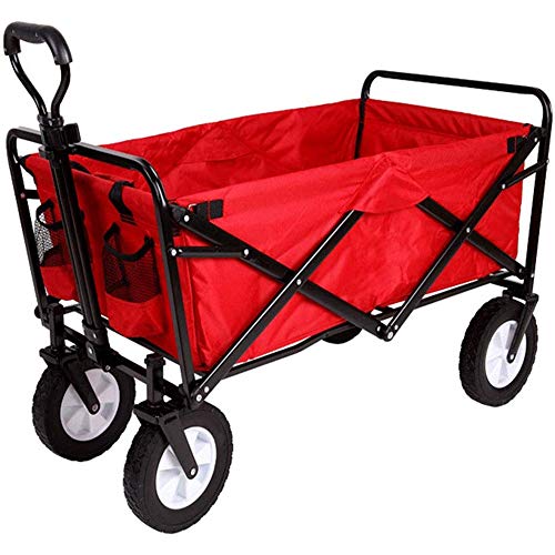 KJRJTC Sports Collapsible Folding Outdoor Utility Wagon, Red