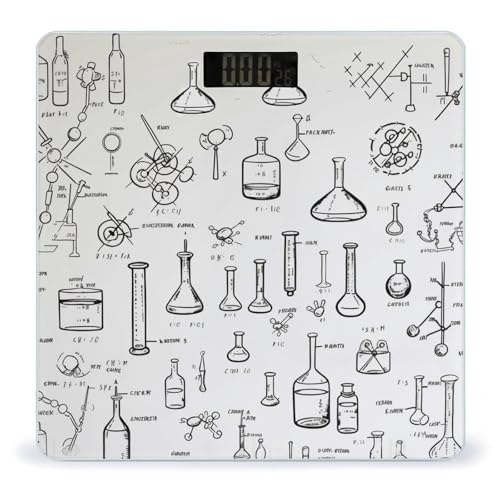 Báscula digital para peso corporal con diseño Chemistry Print miniatura 1