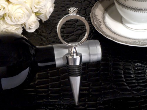 FavorOnline Bling a Diamond Ring Silver Wine Stopper from
