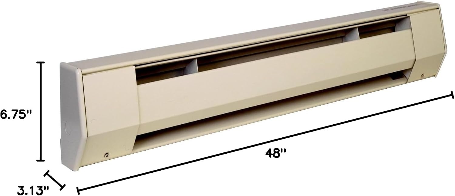 King Electric 4K1210A K Series Baseboard Heater, 4' / 1000W / 120V, Almond