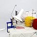 LAMXD Needlecraft Large Jumbo Metal Yarn/Wool/String/Fiber Ball Winder Hand Operated,10-Ounce,with Thread Cutter Scissors, Blue and White