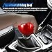 BDZMC Car Round Ball Gear Shift Knob, Aluminum Alloy Gear Shift Stick Head for Most Manual Vehicles with 3 Adapters M8, M10, M12 (Red)