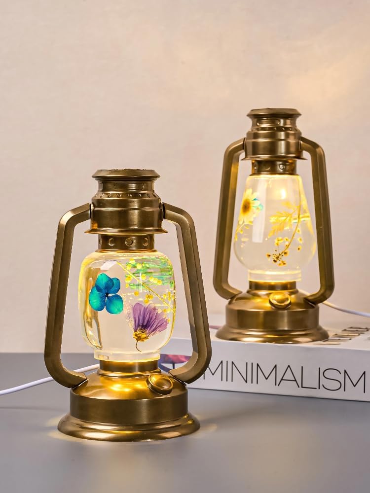 オイルランプ樹脂モールド2セット、DIYレトロ樹脂シリコンモールドキットクリエイティブハンドメイドナイトライト。