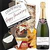 Buy Personalised Anniversary Champagne Hamper with Custom Label Brut Champagne 75cl, Pâté, Chutney & Biscuits in Elegant Wooden Gift Box – Sparkling Direct