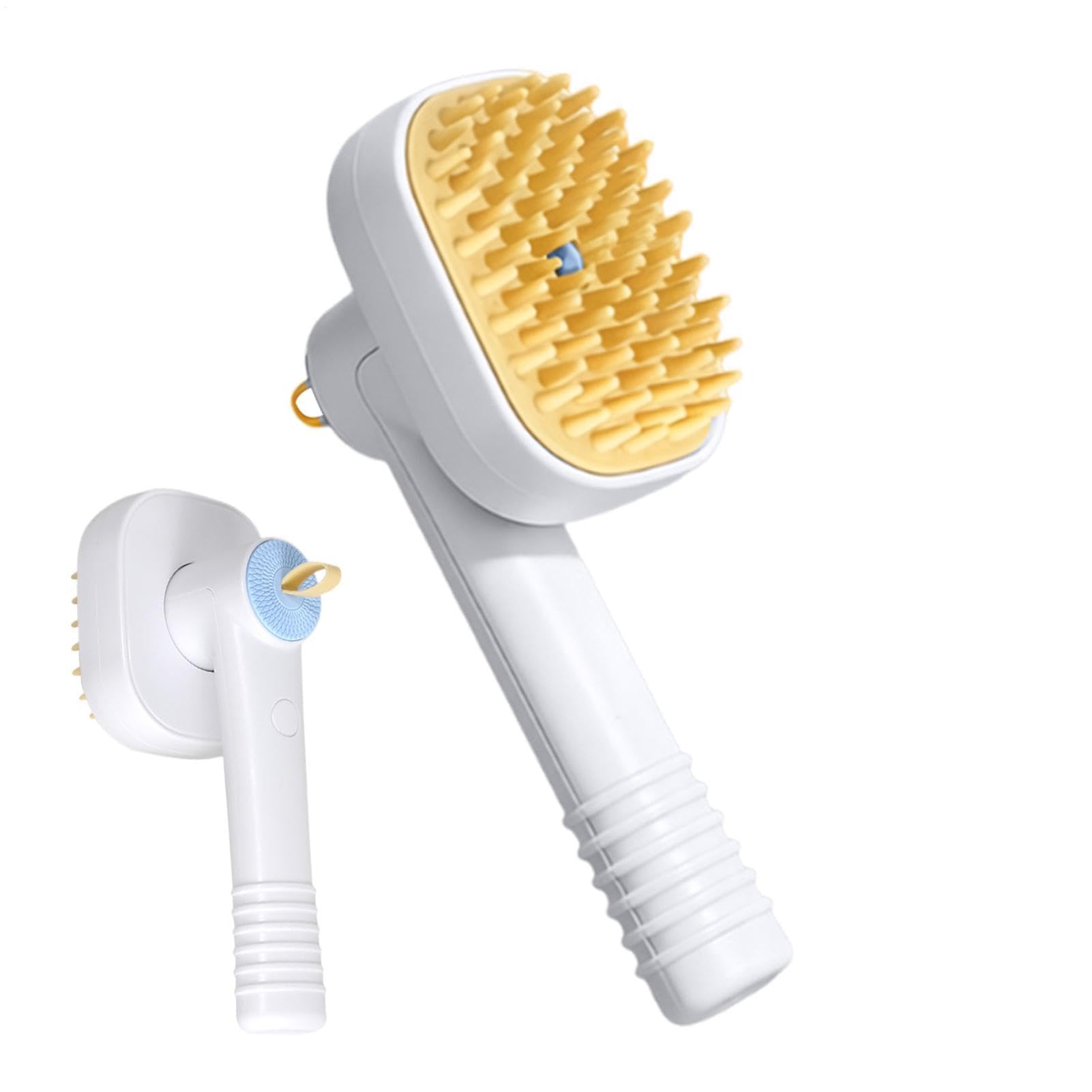 Cepillo De Vapor Para Mascotas Peine Recargable Suave Con Masaje A Vapor | Cepillo Para Muda Gatos Elimina Subpelo Limpieza Aseo Diario Interior Baño Ducha Cachorros Y
