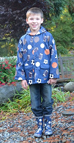 Foxfire for Kids Boys Blue Firetruck and Dalmatian Raincoat2