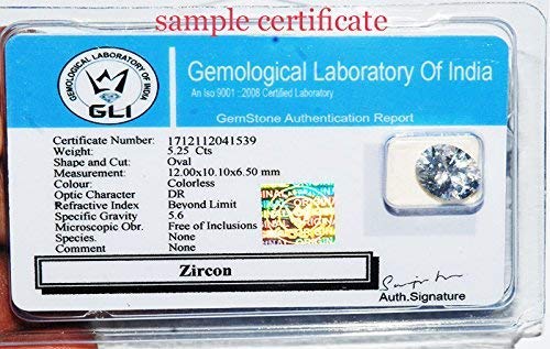 Zircon naturel certifié Ratti 11,25 certifiée sans traitement