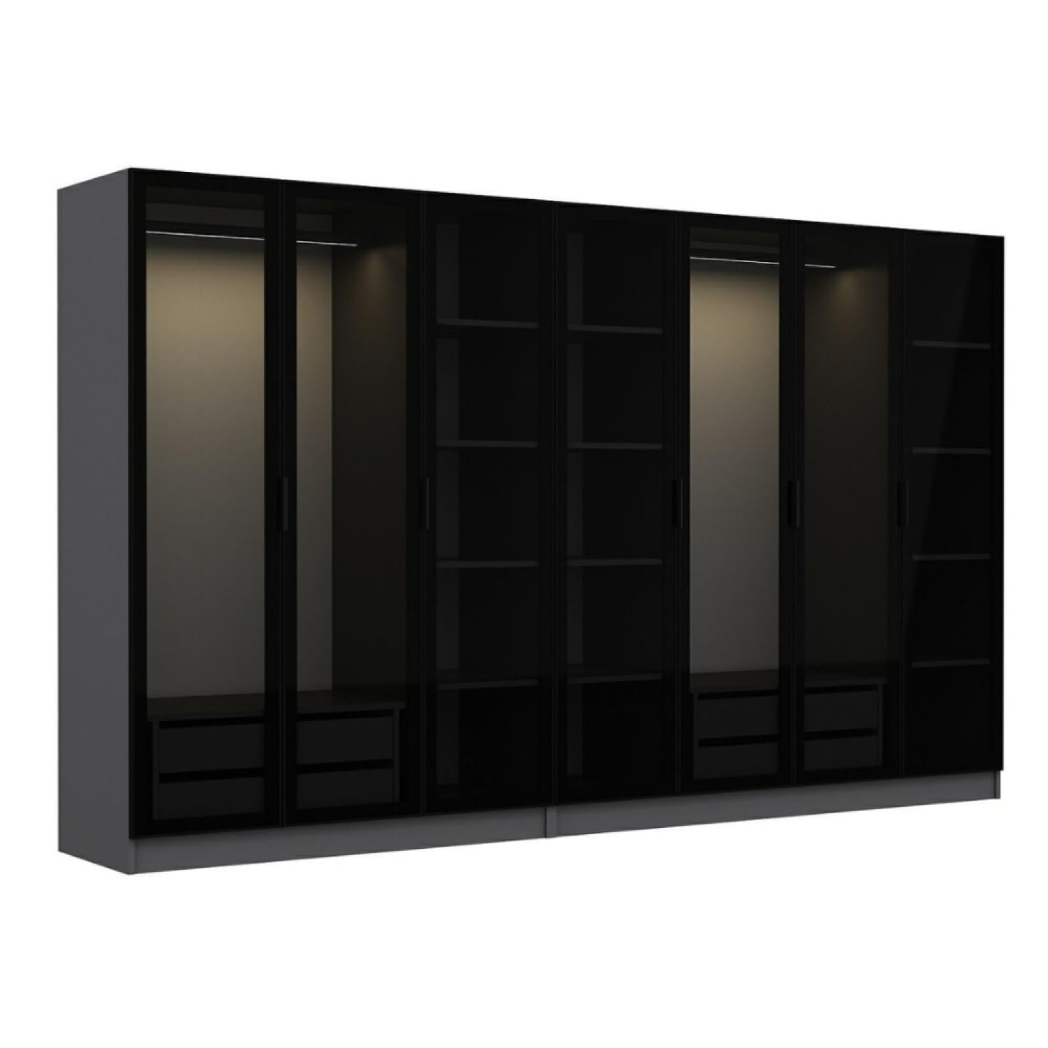 Spogliatoio armadio con ripiani e aste appendiabiti 21 vani portaoggetti 315x210x52 cm