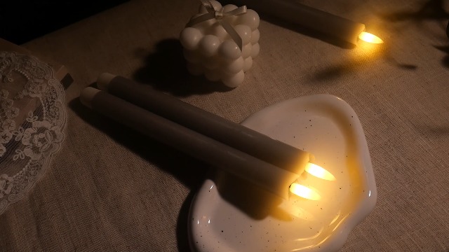 Image of KSWING Upgraded Real Wax LED Flameless Grey Taper Candles with Remote, 6 PCS Candlesticks Battery Operated 3D Flickering - 9.6 inch Long Realistic Fake Candle Sticks for Home /Wedding /Fireplace Xmas Decor