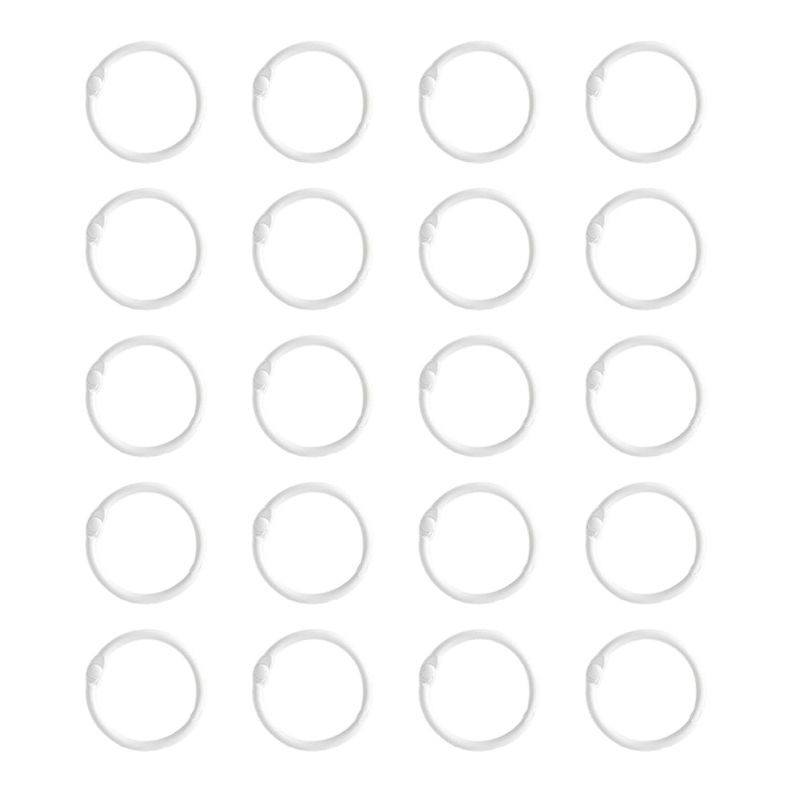 Jazuaiao 20 Pcs Book Rings 25mm Indexes Cards Rings Bookbinding Easy to Use for Binding Paper Scrapbooks and Albums