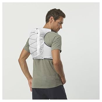 Salomon Active Skin 8 Running Vest with flasks, White, XS