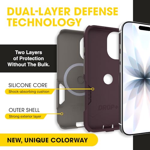 Image of OtterBox iPhone 17 (Only) - Commuter Series Case - Built-in MagSafe - Thin, Dual-Layer, Pocket-Friendly, Port Cover - 50 Shades of Kinda Purple
