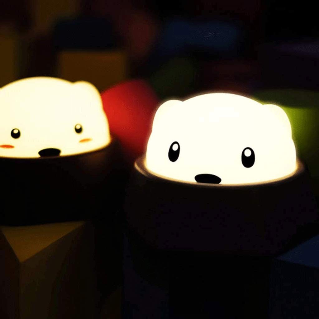 ADITAM LED Mignon veilleuse Rechargeable et Portable drôle Lampe de Chevet bébé pépinière Blanc Chaud veilleuse pour Chambre Bureau étude en Plein air Double The Comfort