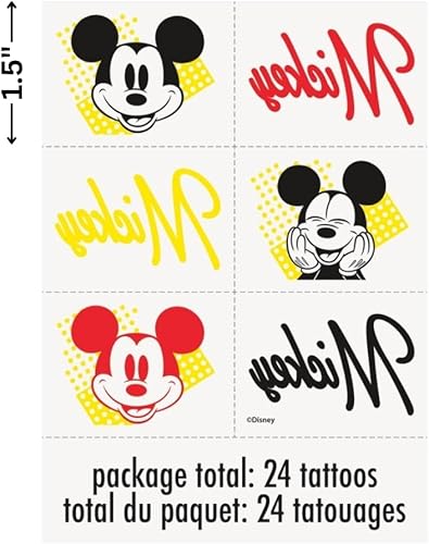 Miniatura 2 de Disney Mickey Mouse Tattoos  Paquete de 24  Diseños mágicos para niños, regalos de fiesta perfectos para cumpleaños y fiestas temáticas