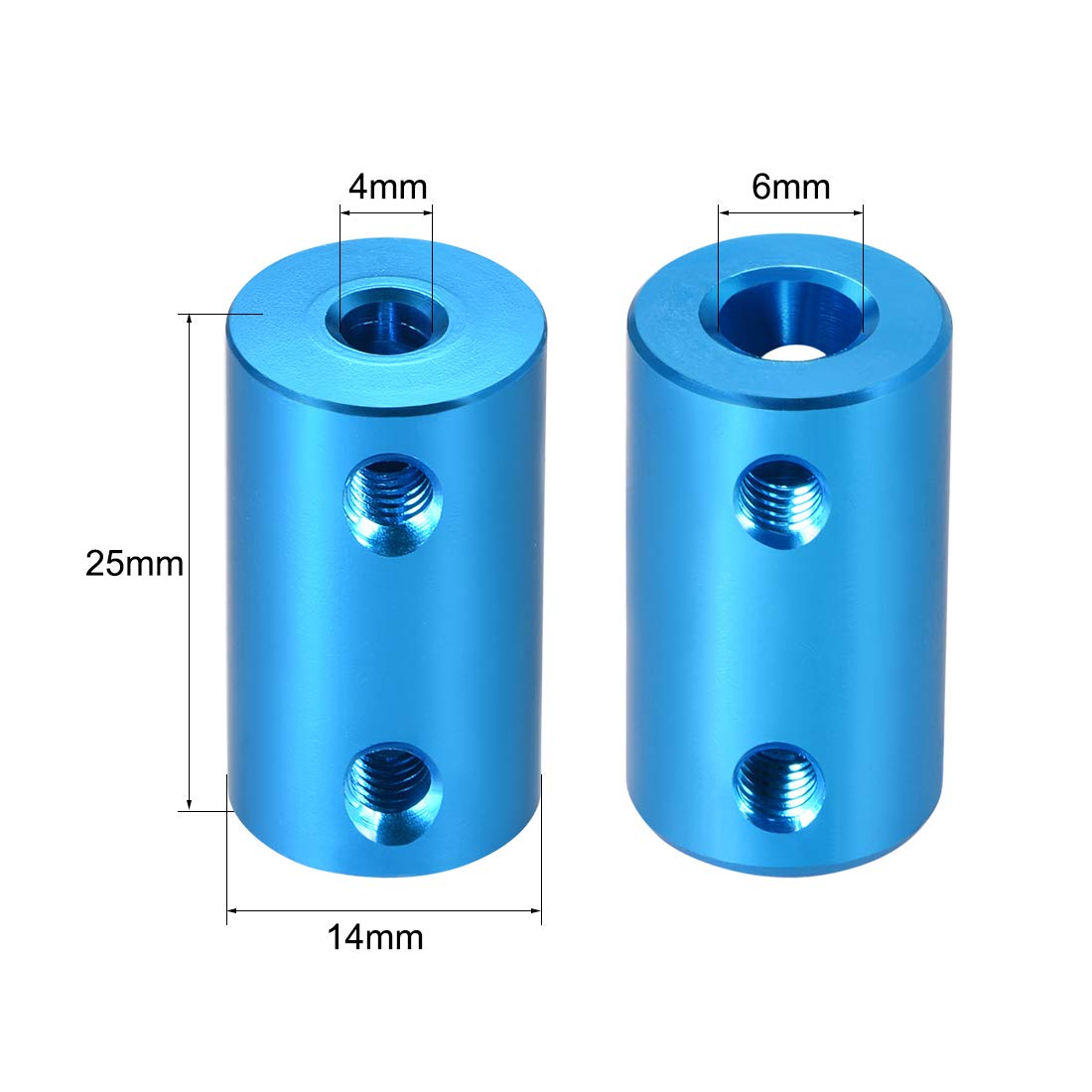 Produktbild von Starre Wellenkupplung 6 Mm Auf 6 Mm – Alu, Rot, Mit M4-Schrauben, 2 Stück, Für Motoren & Co.