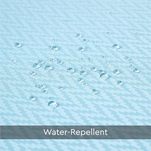 Image of Encasa XO Waterproof Shower Curtain for Bathroom 6 x 6 feet(183x183 cm), Anti-Fungal Polyester Washroom Curtain with 12 Hooks, Wet & Dry Partition Toilet Curtains ZZ Light Blue