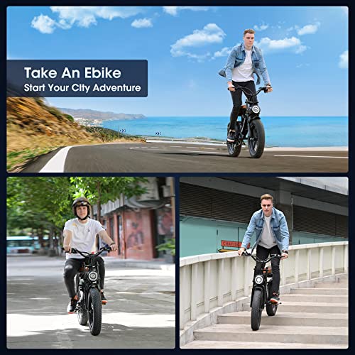 Udon Voltsteed Electric Bike For Adults,Peak 1000W Brushless Motor 28Mph, 48V 15Ah Removable Battery Ebike, Shimano 7-Speed, 20" X 4.0 Fat Tire Electric Bicycles,30-80Miles #TOP6