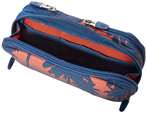 Image of Totto - School Pencil Case 3 Compartments, Pidal Model, Large and Compact Pencil Case, Dimensions 8.5 x 20.3 x 3.2 cm, Zip Closure, Front Mesh, Resistant and Durable, Orange and