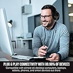 Premium Classroom Headphone & Mic Set 3.5mm Jack Stereo Sound Earphones with Microphone & Soft Swivel On Ear Pads- Perfect for E-Learning, Meetings, Calls - Bulk Pack of 5 (Black) - Image 5