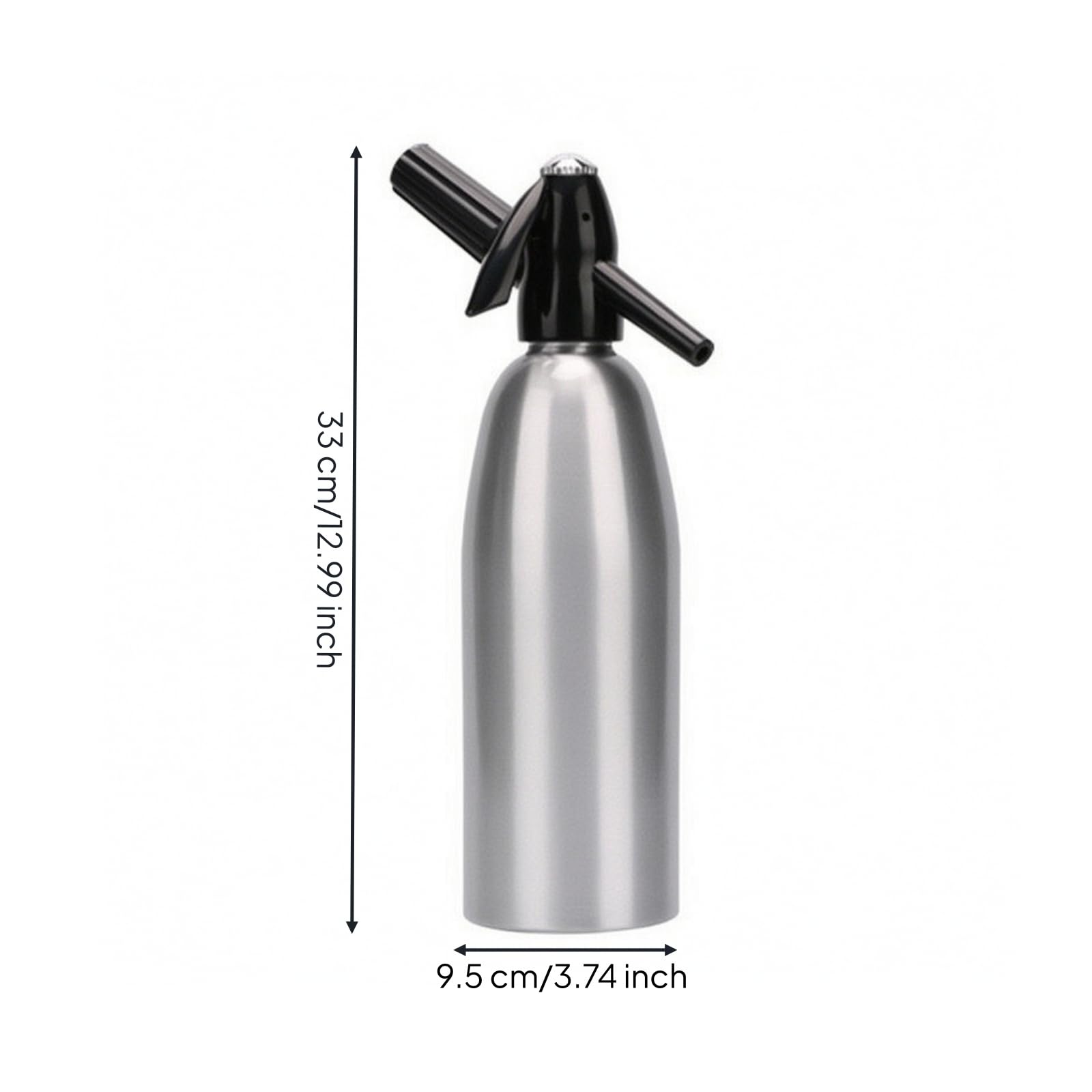 Baoblaze Sifón Gaseosa Manual Compacta | Sifón carbonatador Bolla Aluminio, Reutilizable, Máquina Agua con Gas con Bolla Carbonatación 1 L, para Cocina, Plata