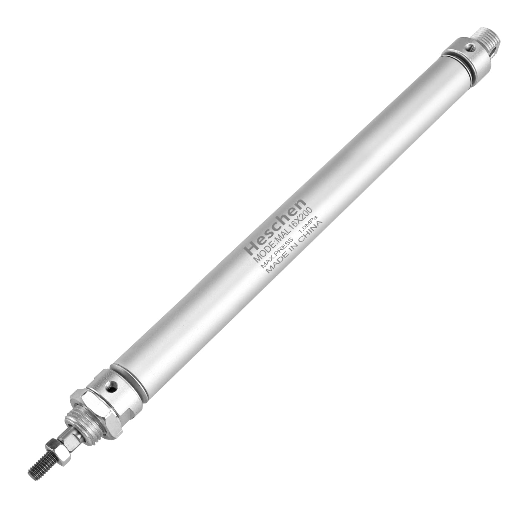 Heschen Pneumatic Slim Air Cylinder, MAL 16-200, M5 Port, 16mm Bore, 200mm Stroke, Double Acting